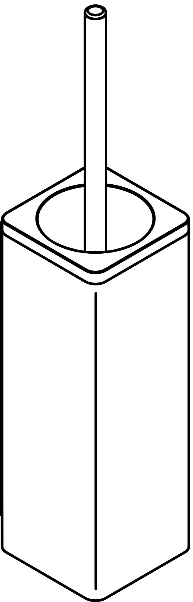 HEWI Toilettenbürstengarnitur „Serie 805“ 10 × 46,5 cm in Tiefschwarz