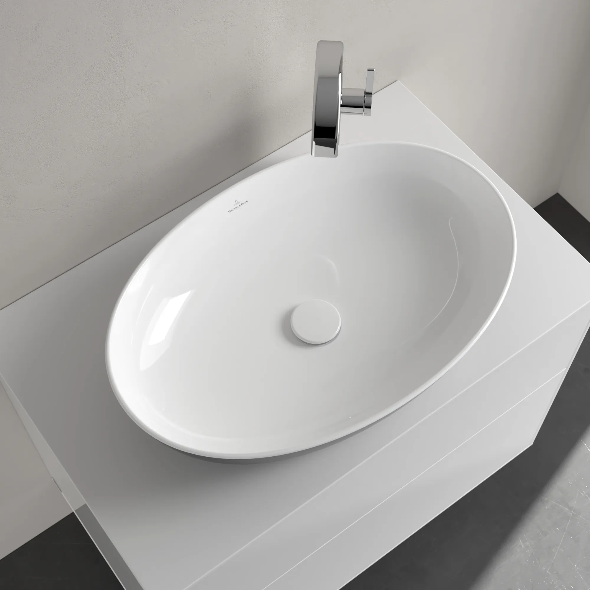 Villeroy & Boch Aufsatzwaschtisch aus TitanCeram „Artis“ 610 × 410 × 130 mm in Coal Black