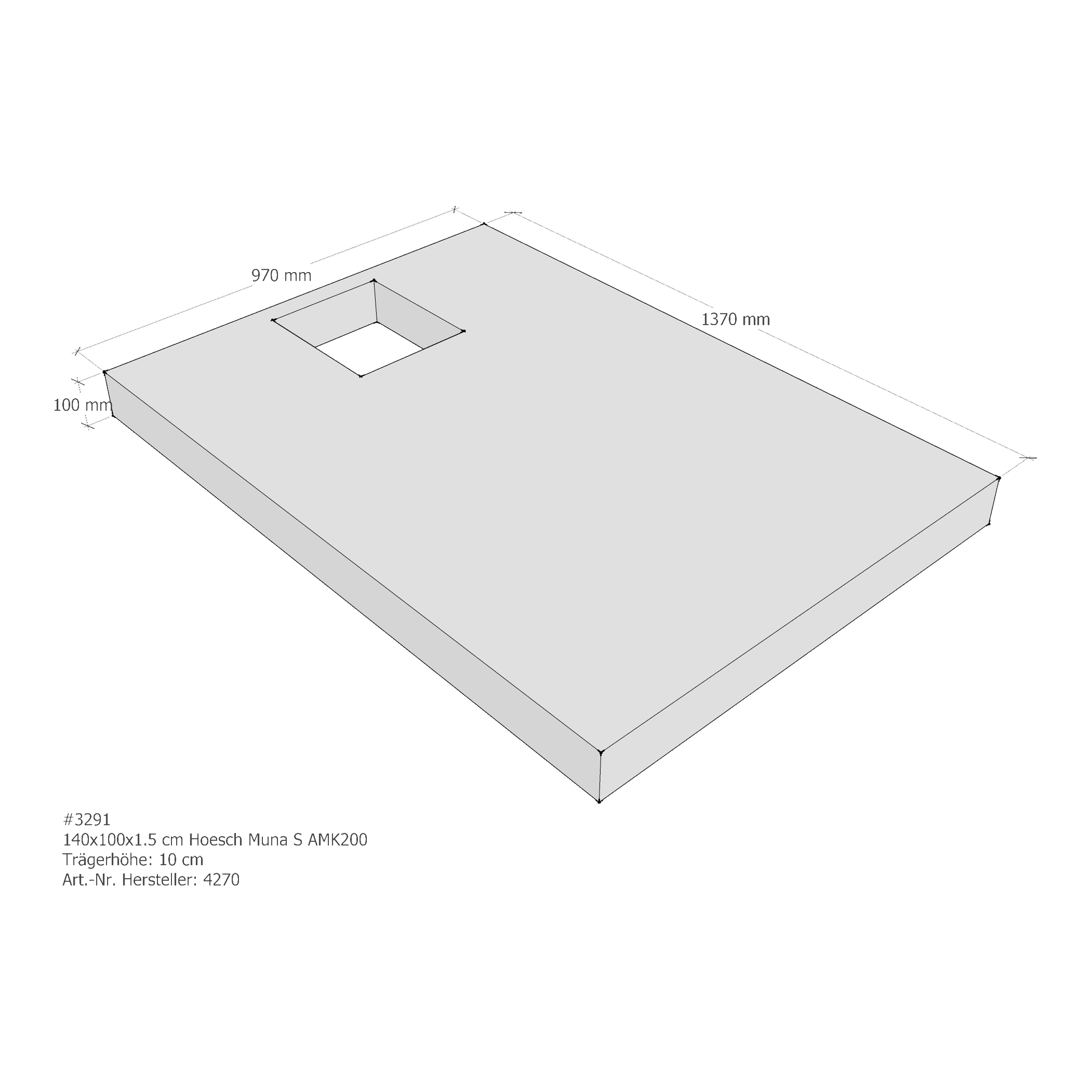Duschwannenträger für Hoesch Muna S 140 × 100 × 1,5 cm Breite: 100 cm / Länge: 140 cm Duschwannenträger für Hoesch Muna S 140 × 100 × 1,5 cm Breite: 100 cm / Länge: 140 cm