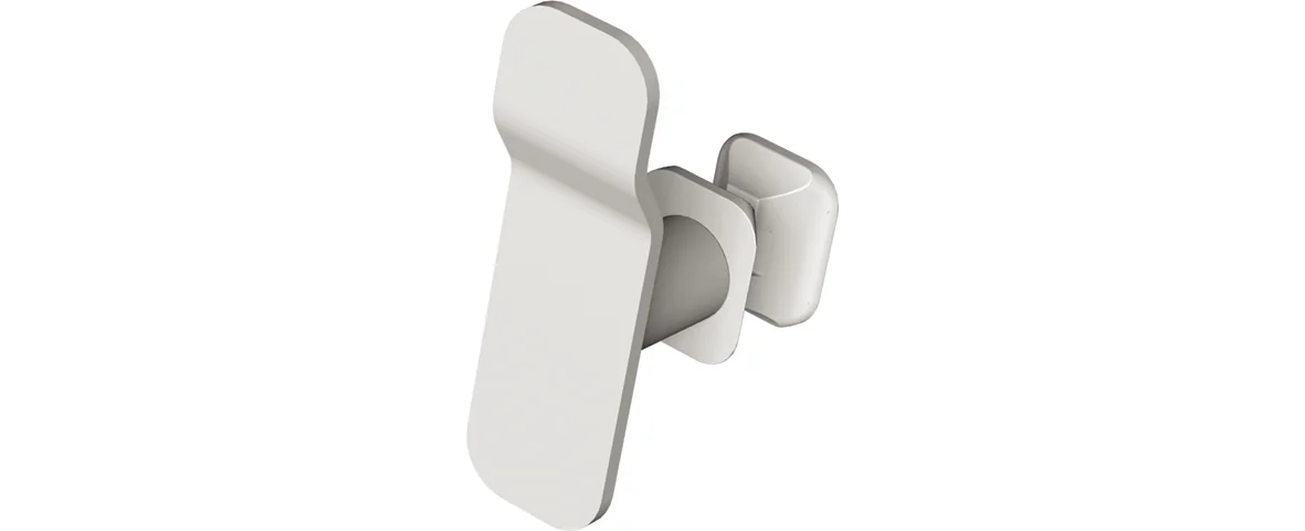 BEMM Haken Wave SW, Kleiderhaken im geschwungenen Design, 90 mm Höhe, 49 mm Tiefe, 28 mm Breite, Spezialbefestigung für Profilmontage BEMM Haken Wave SW, Kleiderhaken im geschwungenen Design, 90 mm Höhe, 49 mm Tiefe, 28 mm Breite, Spezialbefestigung für Profilmontage