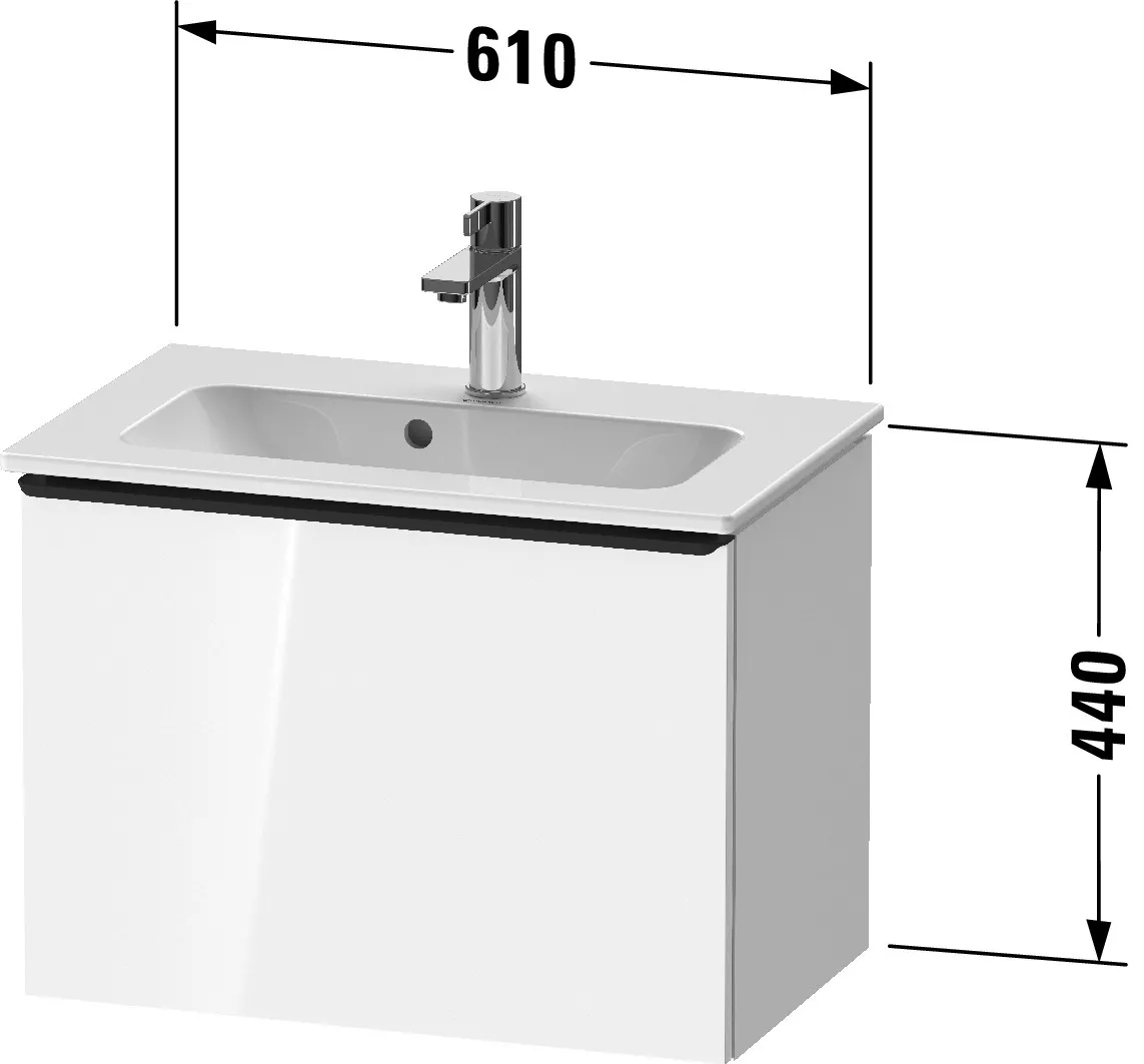 Duravit Waschtischunterschrank wandhängend „D-Neo“ 61 × 44 × 37,2 cm in Taupe Matt