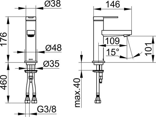 IXMO Einhebel-Waschtischmischer 100 IXMO Flat, Rosette rund Rotgold geb. IXMO Einhebel-Waschtischmischer 100 IXMO Flat, Rosette rund Rotgold geb.