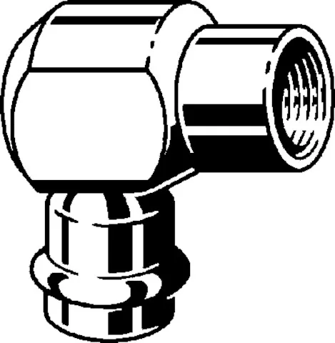 „Prestabo“ 90°-Winkel mit 1 Muffe und Innengewinde 28 mm × 3/4″ „Prestabo“ 90°-Winkel mit 1 Muffe und Innengewinde 28 mm × 3/4″