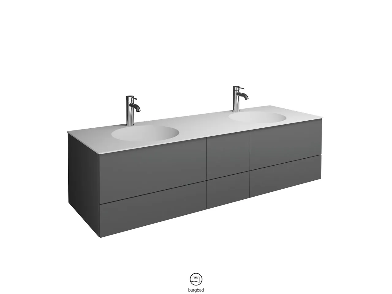 Coco Mineralguss-Waschtisch inkl. Waschtischunterschrank, 1506 mm breit, 406 mm hoch, SFHR150