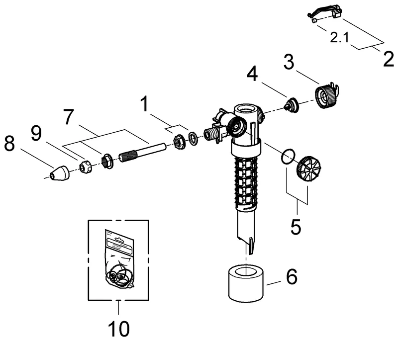 Füllventil 37092, mit Versatzausgleichsstück Füllventil 37092, mit Versatzausgleichsstück