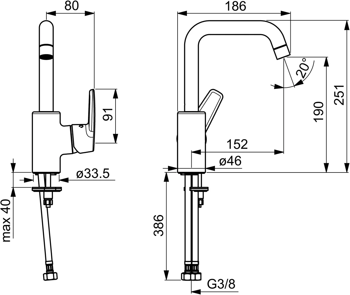 HansaPOLO Waschtischarmatur Hansapolo 2017 Einhebelmischer Chrom DN15