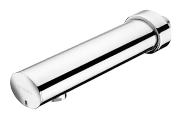 Aufputz-Waschtisch-Armatur MODUS E, HD-K - Hochdruck Kaltwasser / vorgemischtes Wasser, Infrarot-Sensor-Wandauslauf-Armatur, Vorabsperrung, Batteriefach, G 1/2 AG, Ausladung bis Mitte Strahlregler: 187 mm, chrom