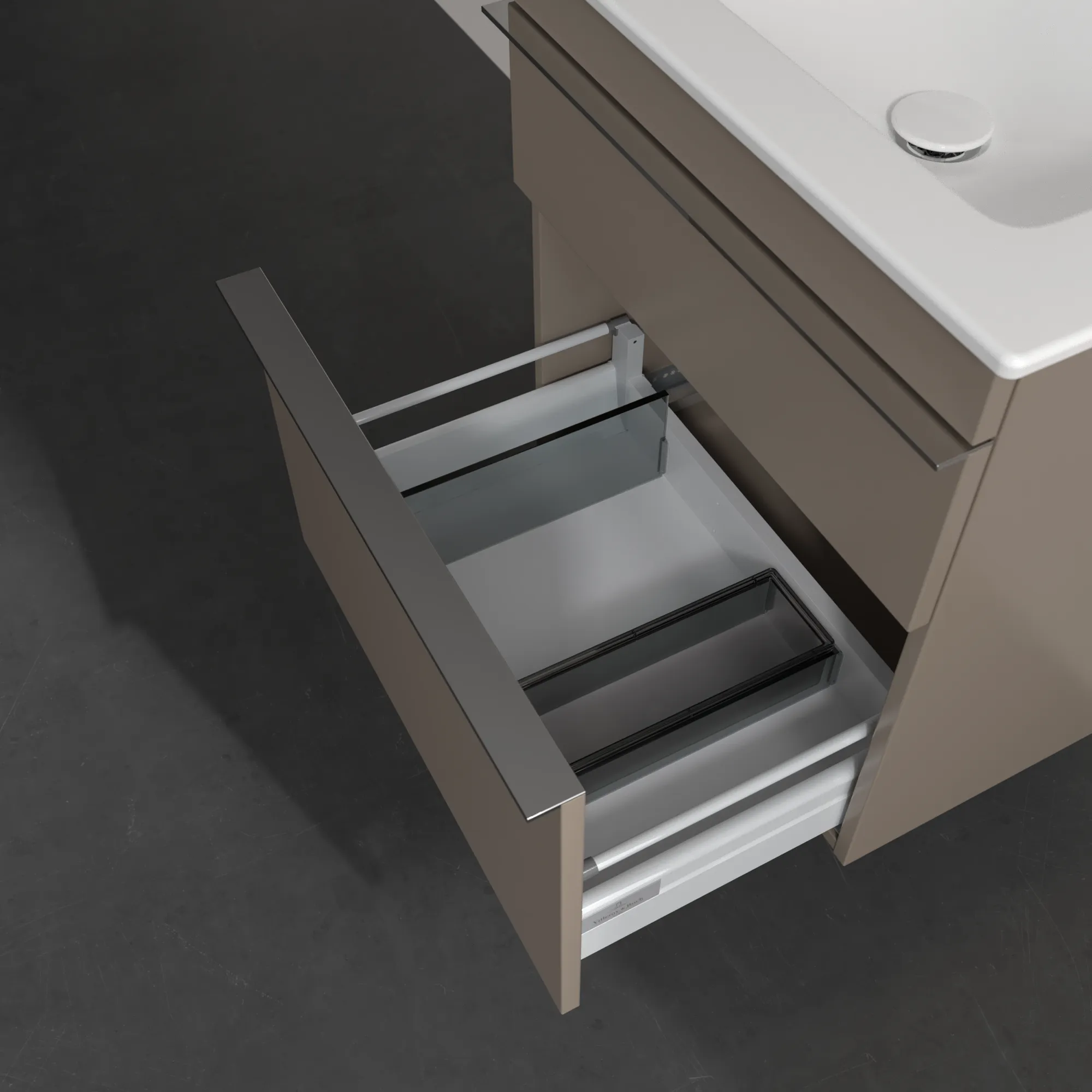 Villeroy & Boch Waschtischunterschrank „Venticello“ für Schrankwaschtisch 553 × 590 × 502 mm Taupe, für Becken mittig
