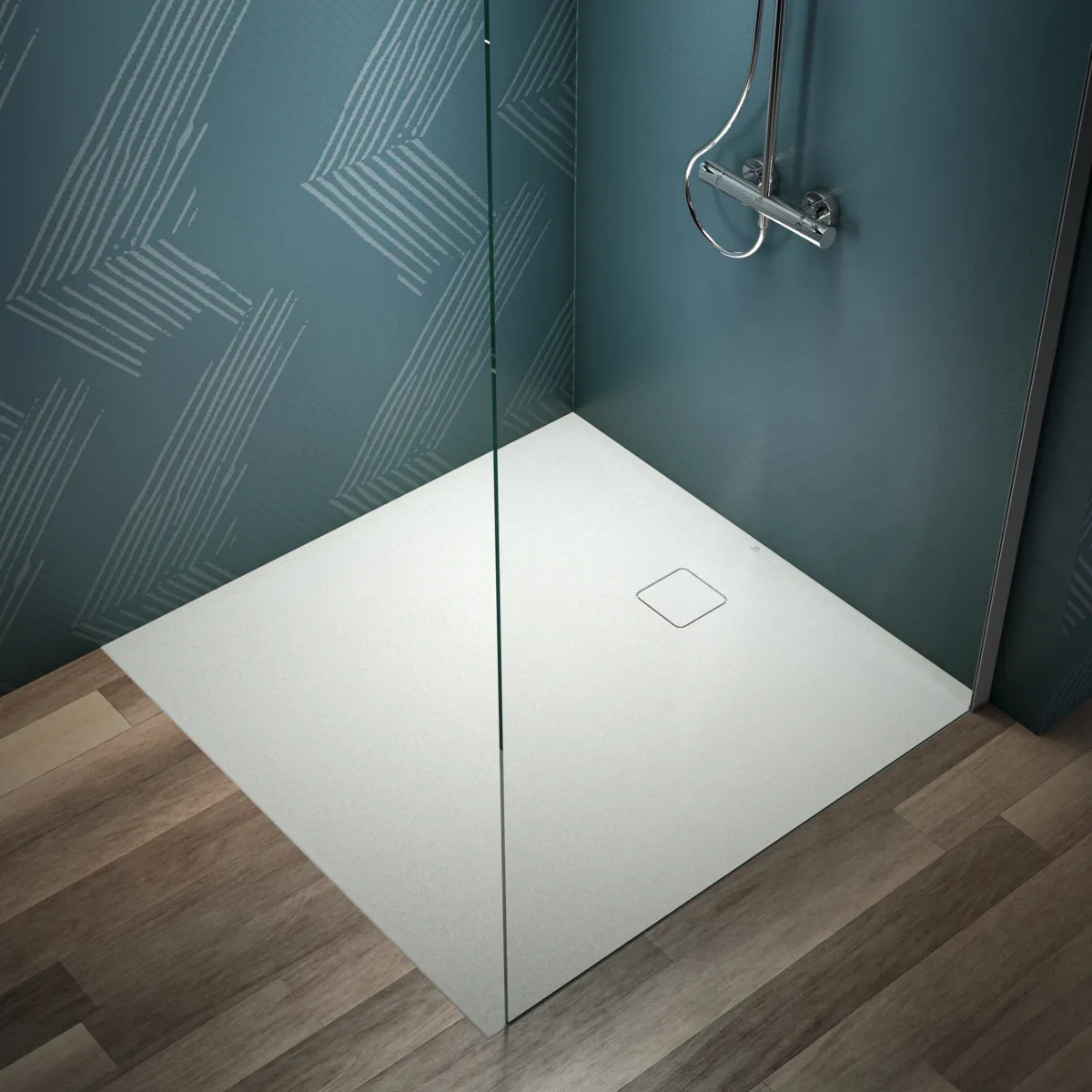 Ideal Standard Quadrat-Brausewanne Ultra Flat Evo, Seidenweiß, 1200x1200x35 mm, bodengleicher Einbau möglich Ideal Standard Quadrat-Brausewanne Ultra Flat Evo, Seidenweiß, 1200x1200x35 mm, bodengleicher Einbau möglich