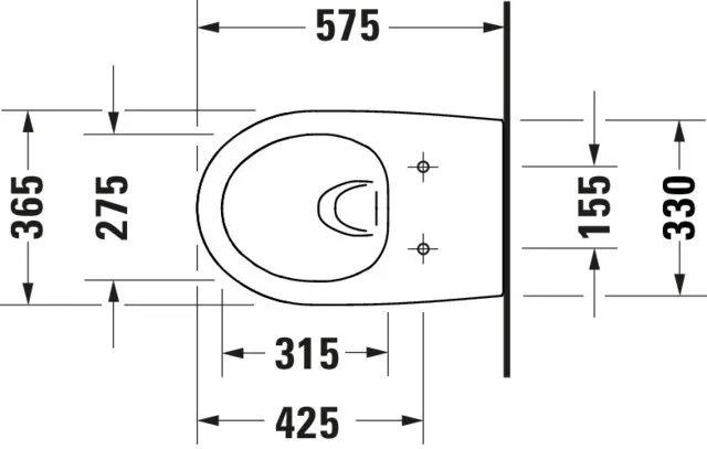 Wand-Tiefspül-WC „Architec“ 36,5 × 32 × 57,5 cm, ohne Spülrand