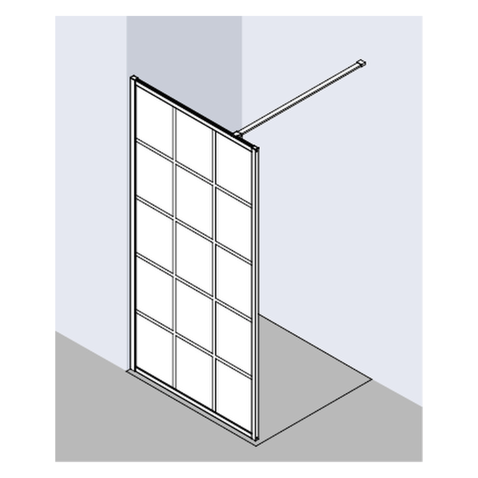 Kermi Duschdesign Walk-In-Duschkabine Dekor Print „WALK-IN XD“ BV: 1590 - 1610 mm WE: 1590 - 1610 mm H: 2000 mm