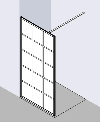 Kermi Duschdesign Walk-In-Duschkabine Dekor Print „WALK-IN XD“ BV: 1090 - 1110 mm WE: 1090 - 1110 mm H: 2000 mm