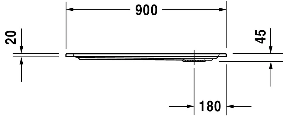 Duravit rechteck Duschwanne „Starck Slimline“ 90 × 80 cm 
