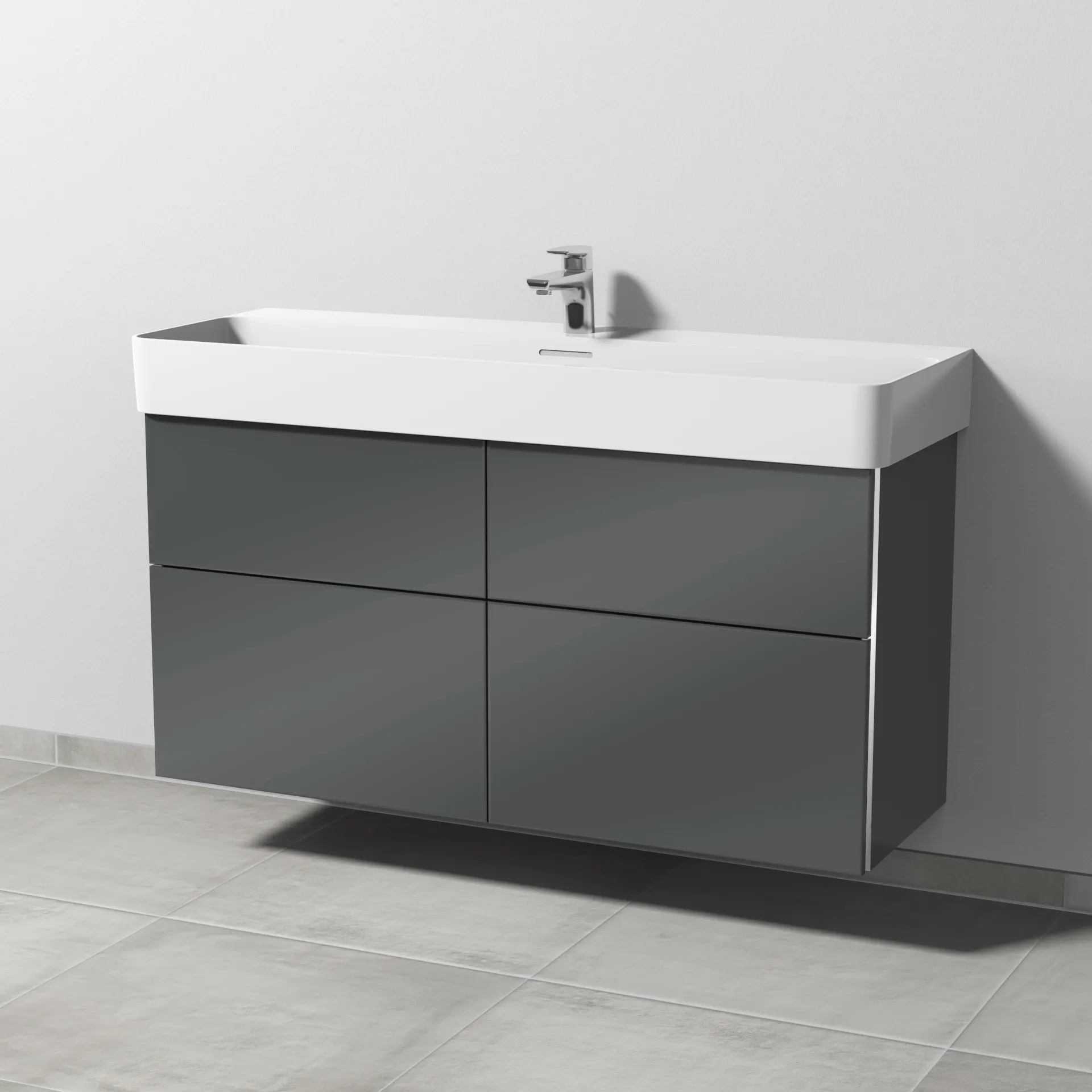 Sanipa Waschtischunterschrank „3way“ passend zu Keramik-Waschtische VAL von Laufen 1160 × 588 × 397 mm in Anthrazit (glanz) Sanipa Waschtischunterschrank „3way“ passend zu Keramik-Waschtische VAL von Laufen 1160 × 588 × 397 mm in Anthrazit (glanz)