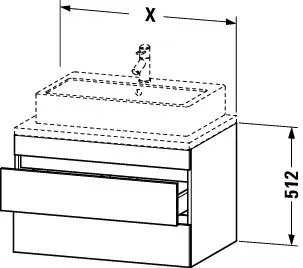 Duravit Waschtischunterschrank wandhängend „DuraStyle“ 60 × 51,2 × 54,8 cm Duravit Waschtischunterschrank wandhängend „DuraStyle“ 60 × 51,2 × 54,8 cm
