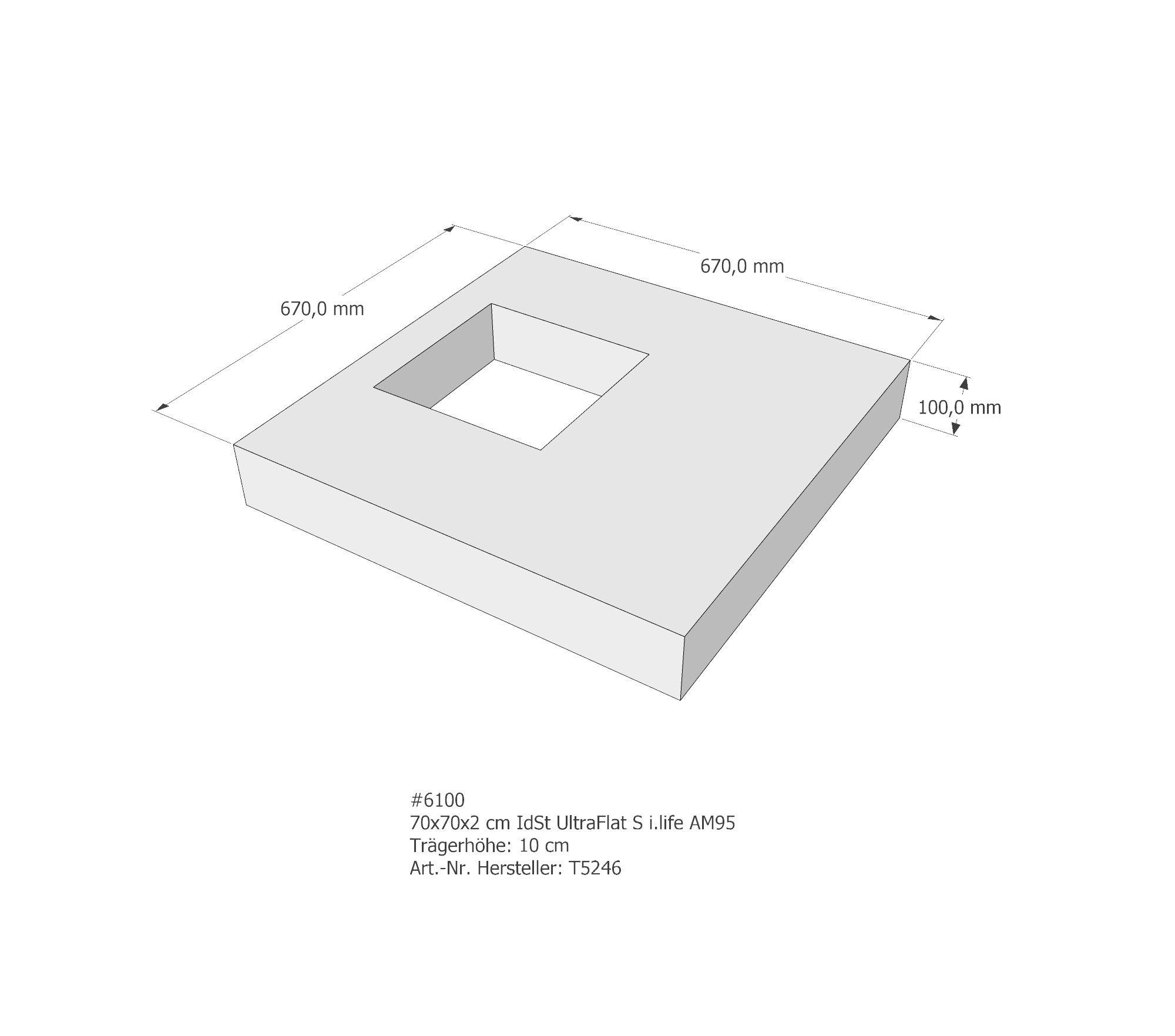 Duschwannenträger für Ideal Standard Ultra Flat S i.life 70 × 70 × 2 cm Duschwannenträger für Ideal Standard Ultra Flat S i.life 70 × 70 × 2 cm