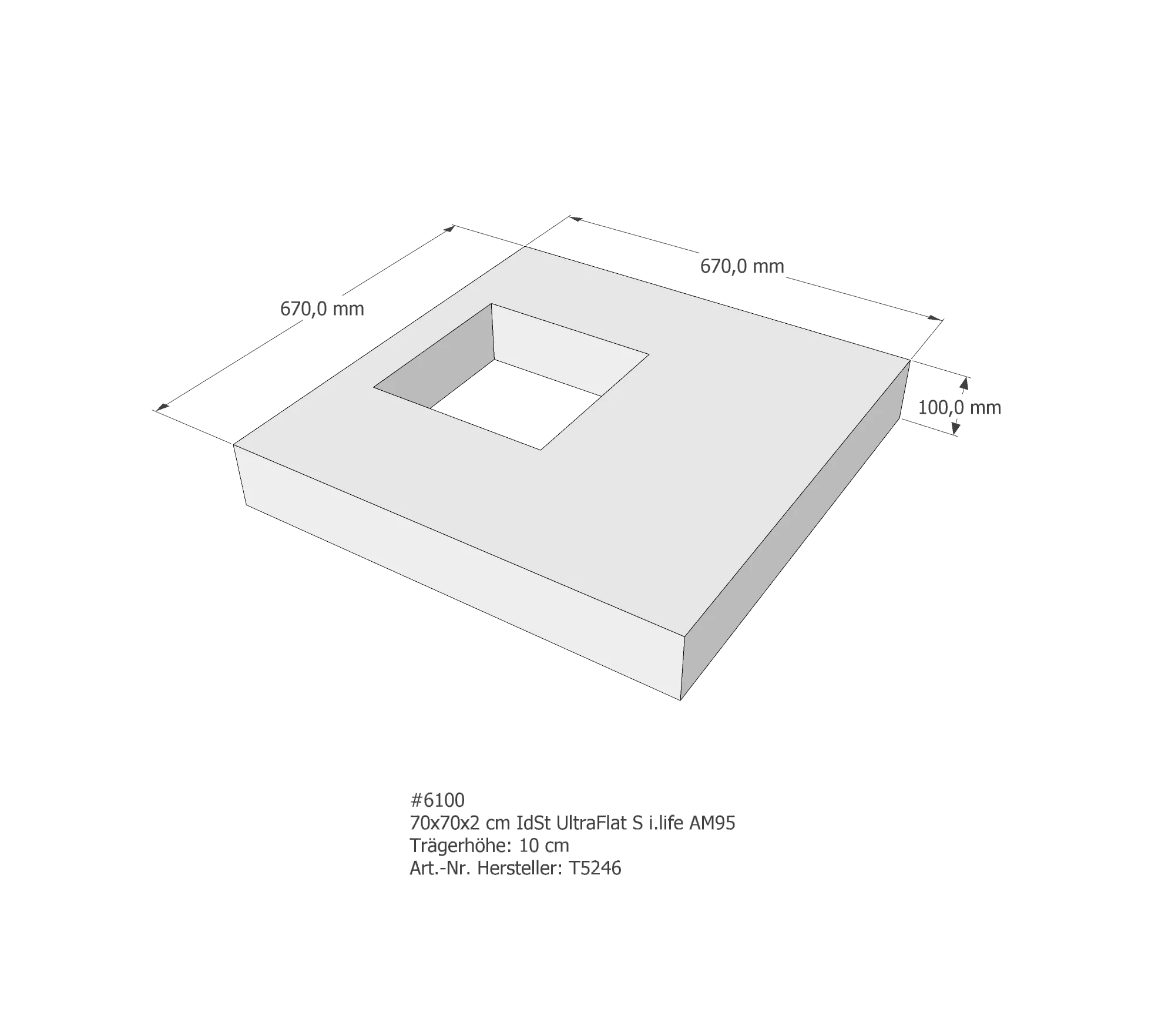 Duschwannenträger für Ideal Standard Ultra Flat S i.life 70 × 70 × 2 cm Duschwannenträger für Ideal Standard Ultra Flat S i.life 70 × 70 × 2 cm