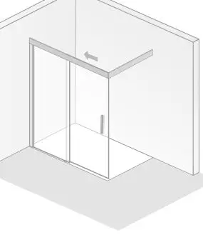HSK teilgerahmte Walk-In-Duschkabine Schiebetür 2-teilig „Atelier Plan“ Glas Carré, Profile Chromoptik (Alu Hochglanz poliert), Sondergröße