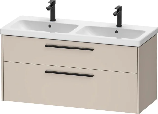 Duravit Waschtischunterschrank für Doppelwaschtisch Wandhängend „D-Code“ 118,4 × 55,5 × 46 cm in Taupe Matt Duravit Waschtischunterschrank für Doppelwaschtisch Wandhängend „D-Code“ 118,4 × 55,5 × 46 cm in Taupe Matt