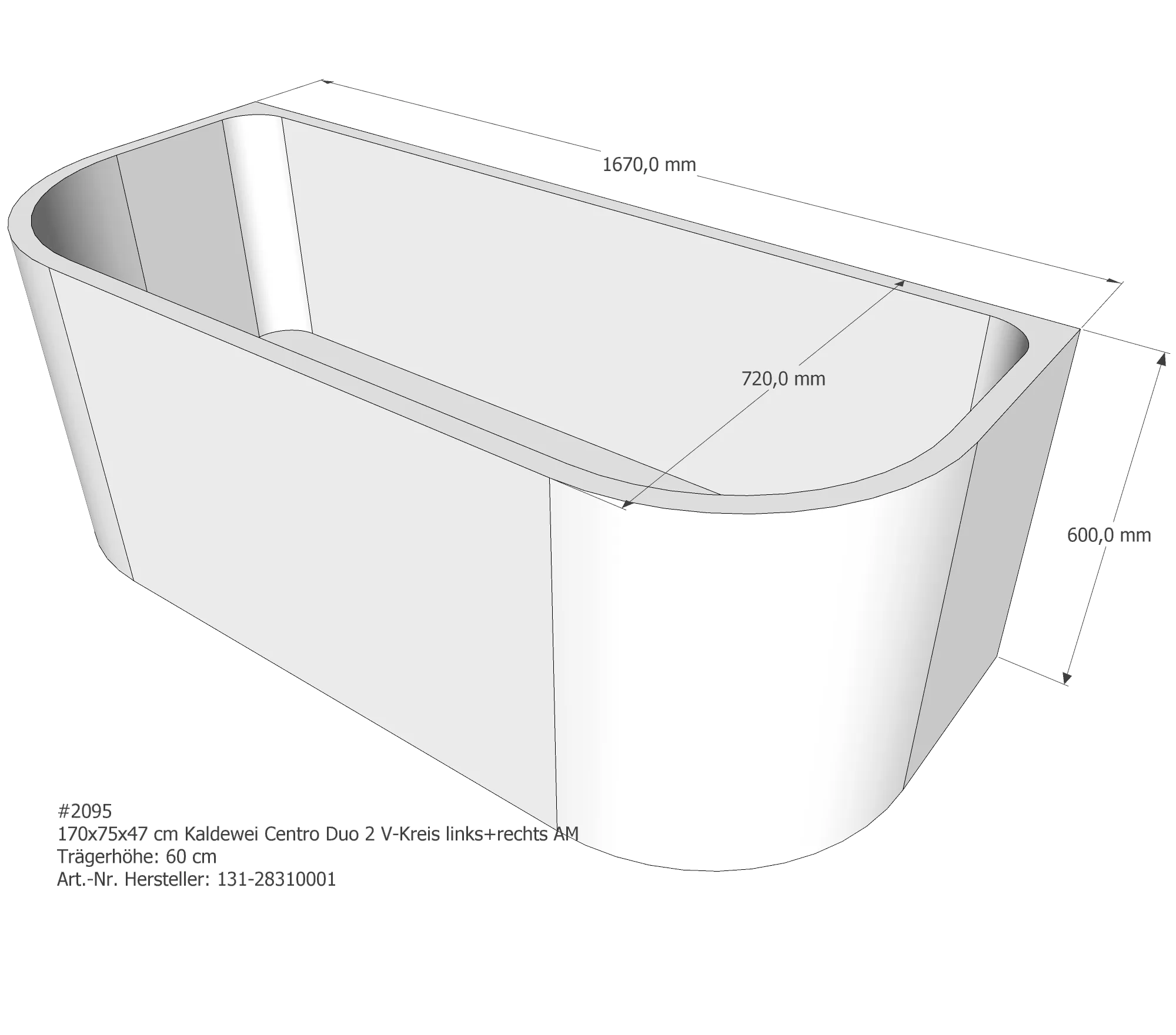 Badewannenträger für Kaldewei Centro Duo 2 links+rechts links 170 × 75 × 47 cm Ausführung: rechts / Breite: 75 cm / Länge: 170 cm Badewannenträger für Kaldewei Centro Duo 2 links+rechts links 170 × 75 × 47 cm Ausführung: rechts / Breite: 75 cm / Länge: 170 cm