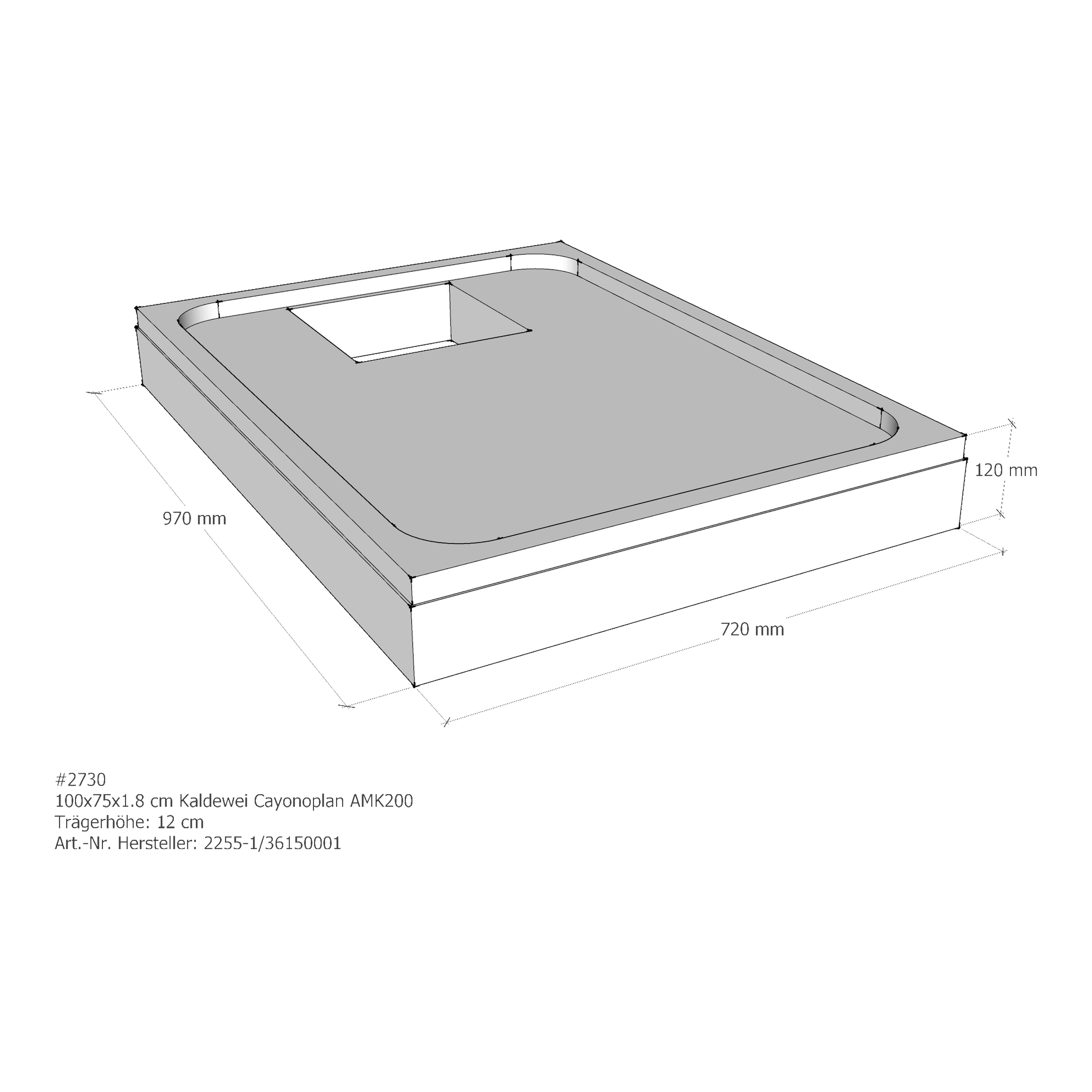 Duschwannenträger für Kaldewei Cayonoplan 100 × 75 × 1,8 cm Breite: 75 cm / Länge: 100 cm Duschwannenträger für Kaldewei Cayonoplan 100 × 75 × 1,8 cm Breite: 75 cm / Länge: 100 cm