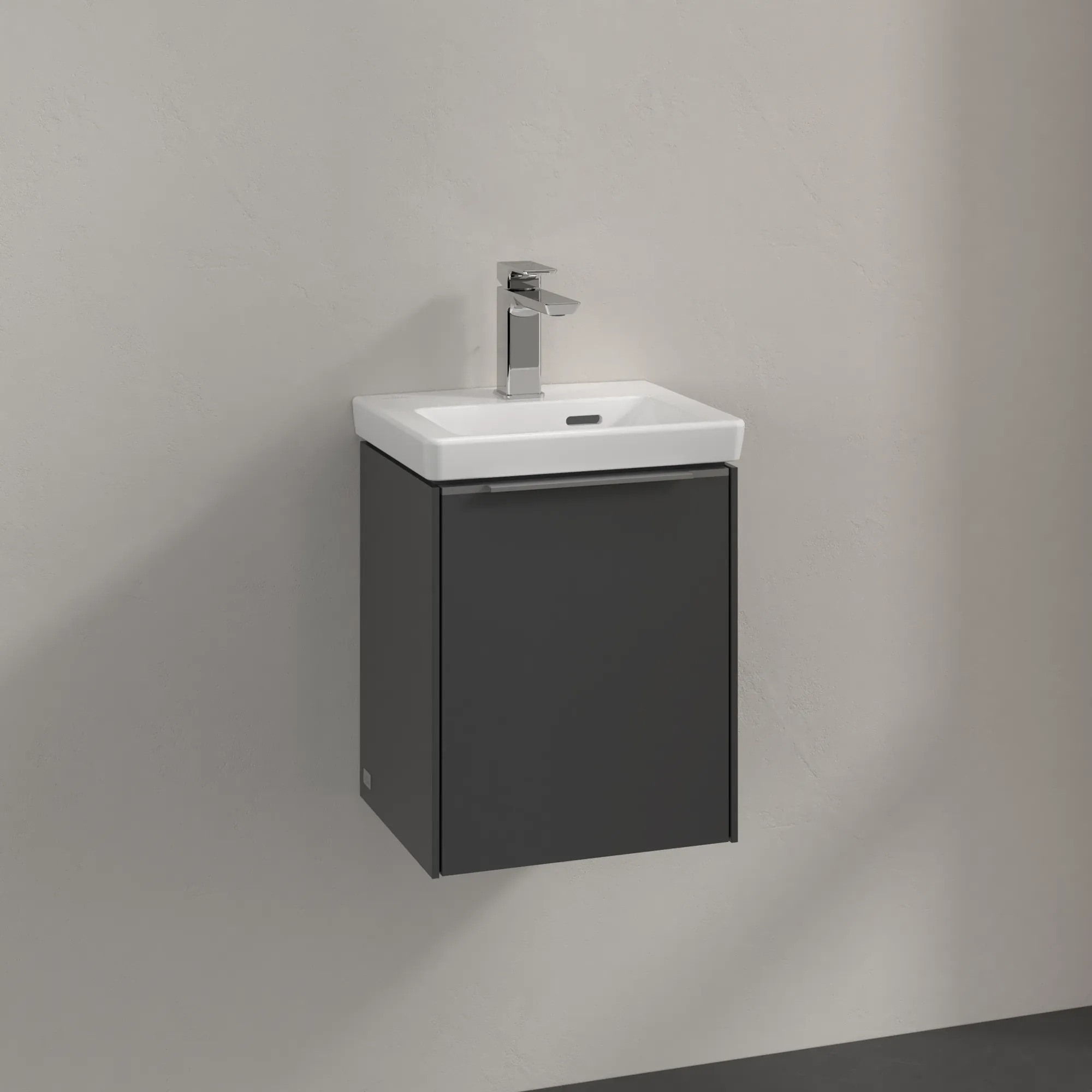 Villeroy & Boch Waschtischunterschrank mit Tür „Subway 3.0“ für Schrankwaschtisch 351 × 429 × 309 mm Graphite, 1 Tür, für Becken mittig, Anschlag rechts Villeroy & Boch Waschtischunterschrank mit Tür „Subway 3.0“ für Schrankwaschtisch 351 × 429 × 309 mm Graphite, 1 Tür, für Becken mittig, Anschlag rechts