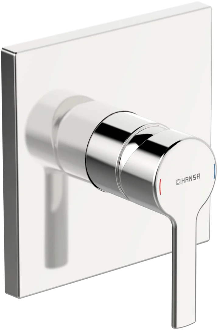 HansaRONDA Duscharmatur Hansaronda neu Einhebelmischer Fertigmontageset für Brausebatterie 8386 Rosette eckig Chrom