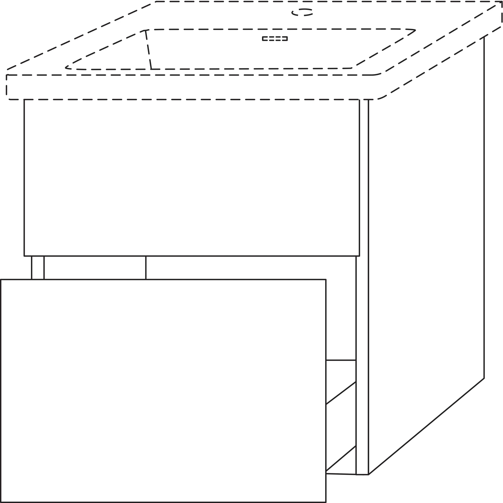 Waschtischunterbau mit Auszügen 3way (SF852) 588x507x432 Schwarz-Matt