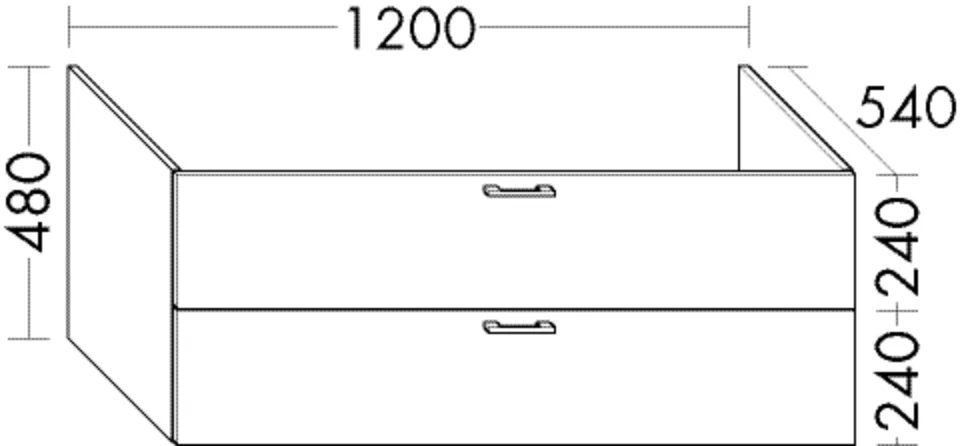 Waschtischunterschrank Sys30 von burgbad - 1.200 mm breit, 480 mm hoch, 540 mm tief mit 1 Schublade oben und 1 Auszug unten Waschtischunterschrank Sys30 von burgbad - 1.200 mm breit, 480 mm hoch, 540 mm tief mit 1 Schublade oben und 1 Auszug unten