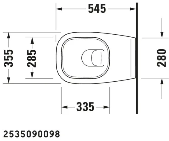 Wand-Tiefspül-WC „D-Code“ 35,5 × 36 × 54,5 cm, mit Spülrand, Abgang waagerecht