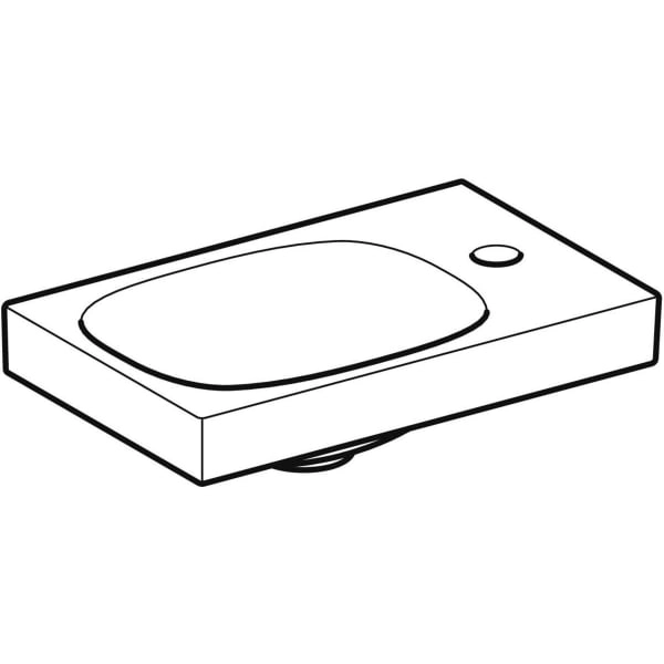 Wandwaschtisch „Acanto“, rechteckig, Hahnlochposition rechts 40 × 25 cm Wandwaschtisch „Acanto“, rechteckig, Hahnlochposition rechts 40 × 25 cm