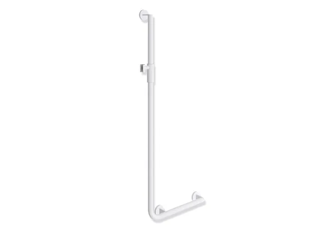 HEWI Haltegriff Ausführung rechts „System 900“ in Weiß tiefmatt / Hellgrau matt HEWI Haltegriff Ausführung rechts „System 900“ in Weiß tiefmatt / Hellgrau matt