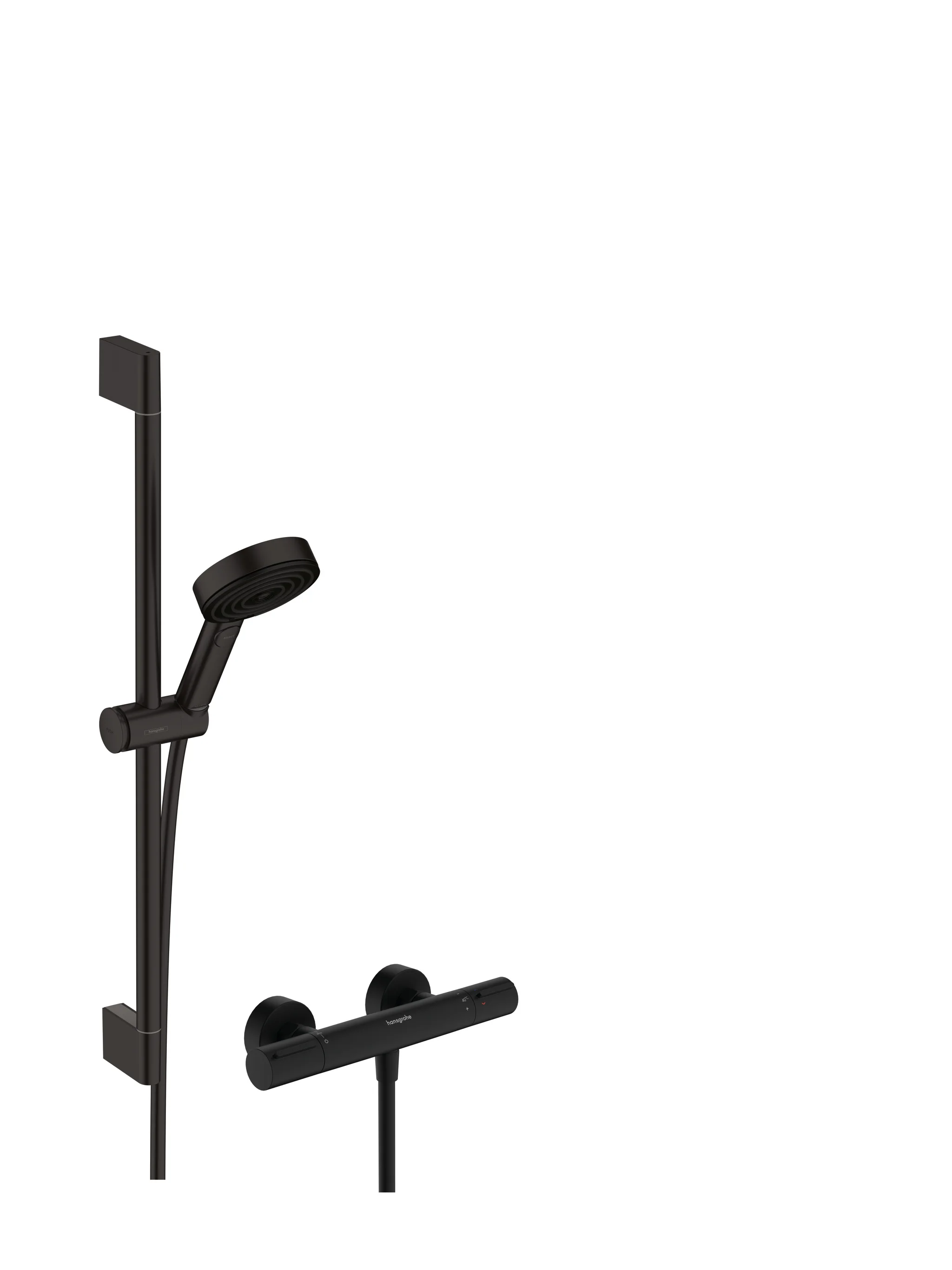 Hansgrohe Pulsify Select S Brausesystem 105 mm, 3 Strahlarten, EcoSmart mit Ecostat Element, mattschwarz, 65 cm Brausestange Hansgrohe Pulsify Select S Brausesystem 105 mm, 3 Strahlarten, EcoSmart mit Ecostat Element, mattschwarz, 65 cm Brausestange