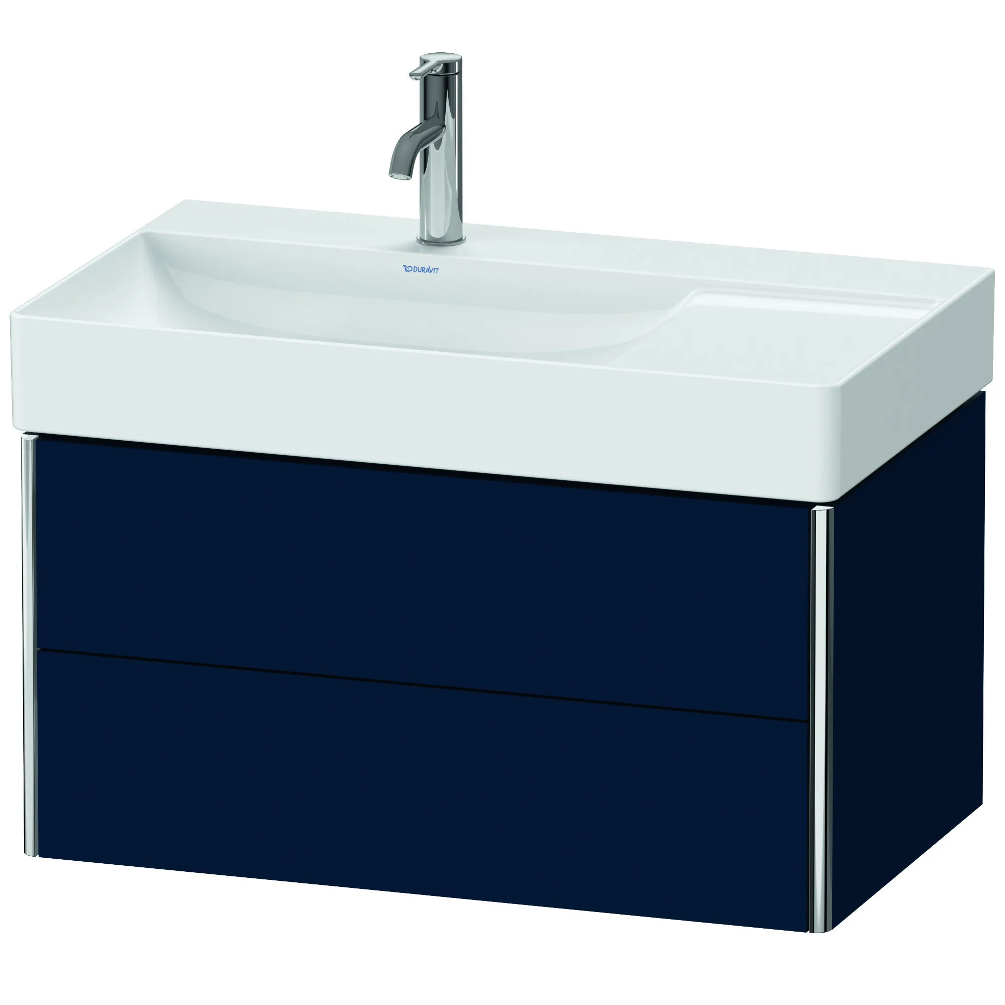 Duravit Waschtischunterschrank wandhängend „XSquare“ 78,4 × 39,7 × 46 cm Nachtblau Seidenmatt