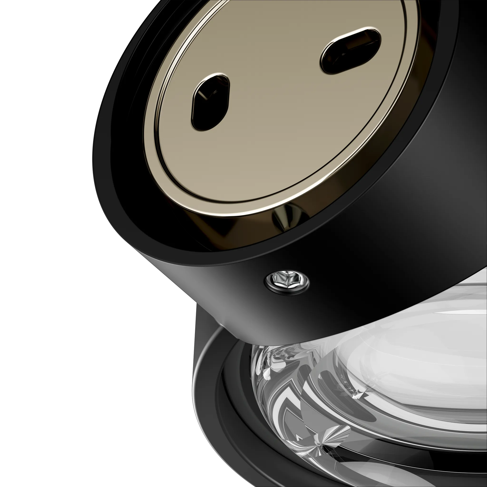 Collection REVA Glashalter mit Echtkristall-Glas schwarz matt