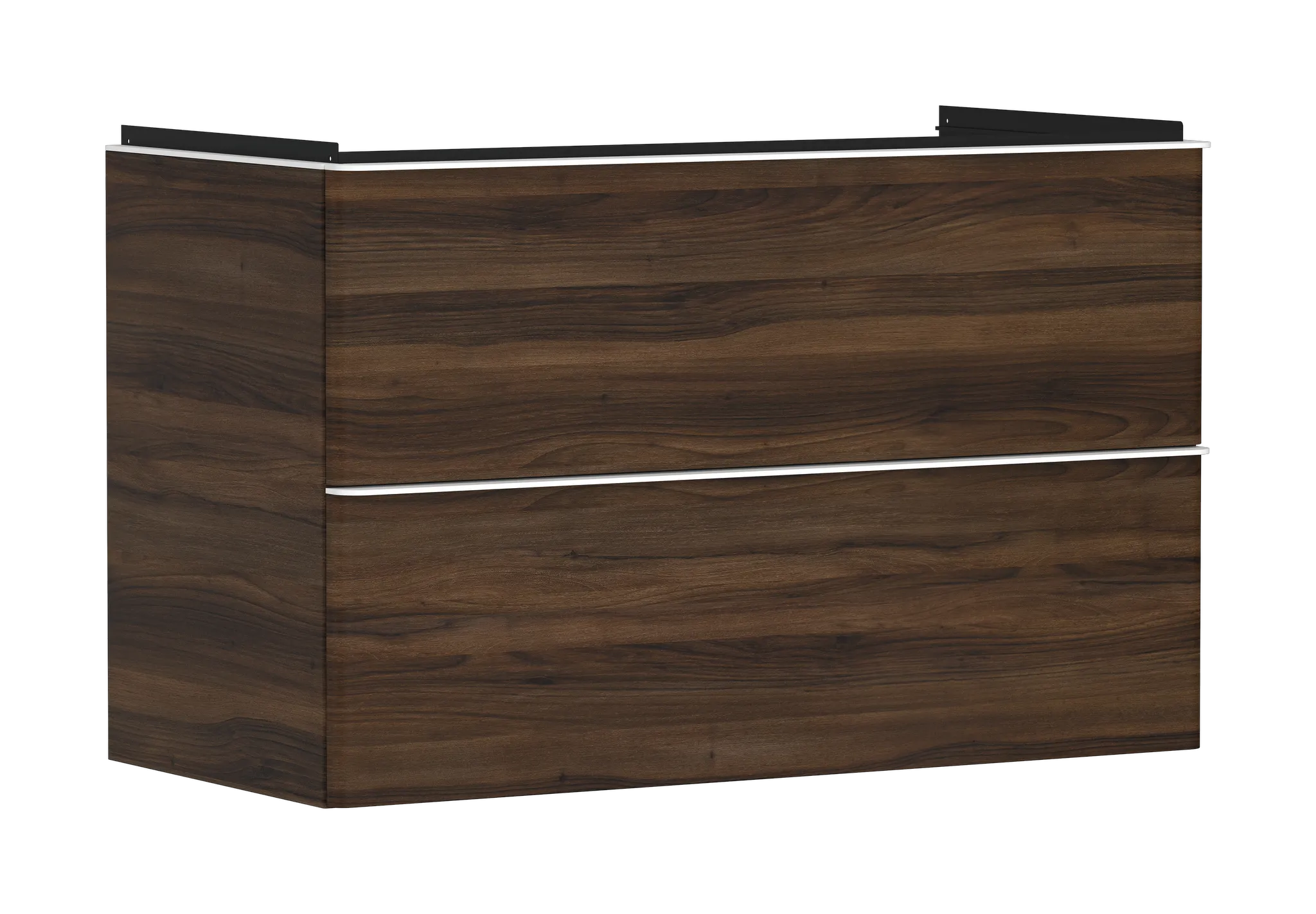 Hansgrohe Xelu Q Waschtischunterschrank Nussbaum Dunkel 980⁄475 mit 2 Schubkästen, Mattweiß