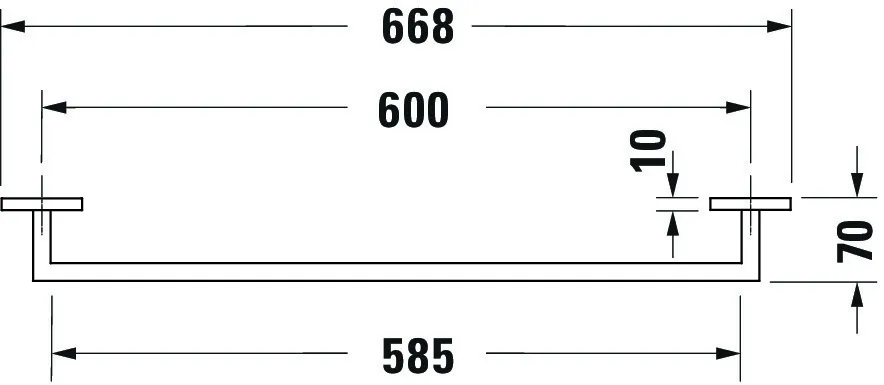 Duravit Karree Handtuchhalter, Chrom, 70x668x35 mm Duravit Karree Handtuchhalter, Chrom, 70x668x35 mm