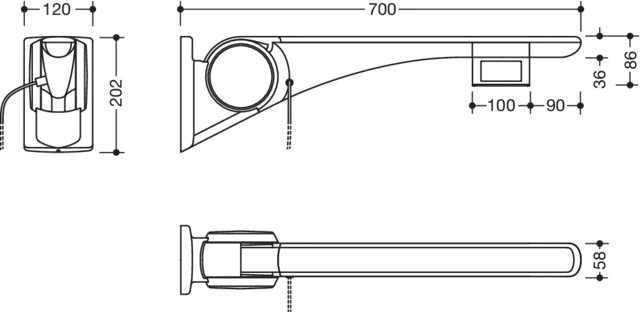 HEWI Stützklappgriff „Serie 802 LifeSystem“ HEWI Stützklappgriff „Serie 802 LifeSystem“