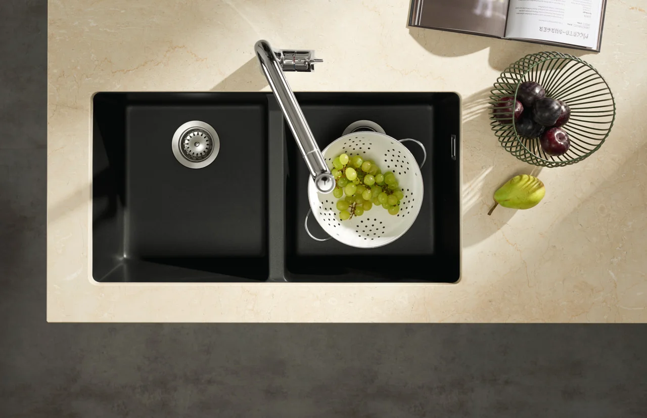 Hansgrohe Unterbauspüle S51, Serie S510-U770, Graphitschwarz, 370x370 mm, Beckentiefe 190 mm