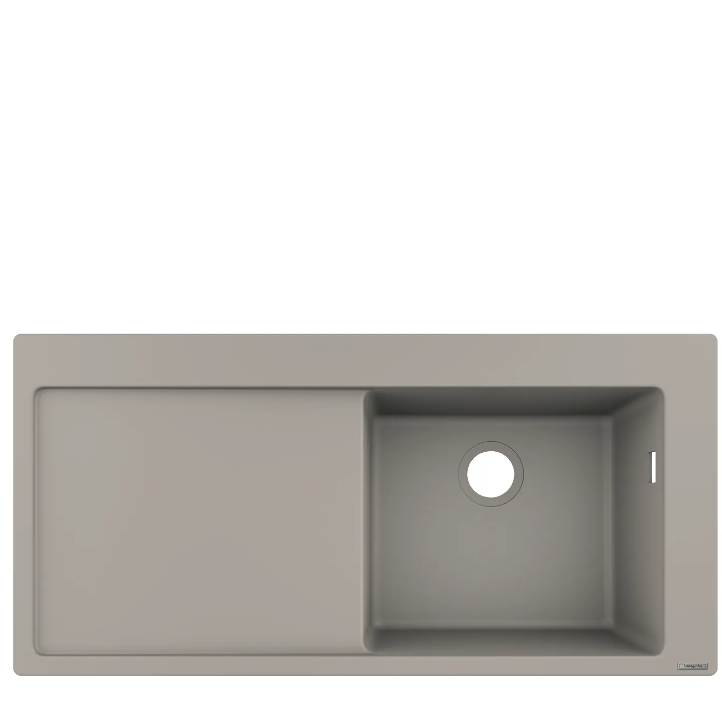 Hansgrohe S51 Einbauspüle 450 mit Abtropffläche links, Betongrau Hansgrohe S51 Einbauspüle 450 mit Abtropffläche links, Betongrau