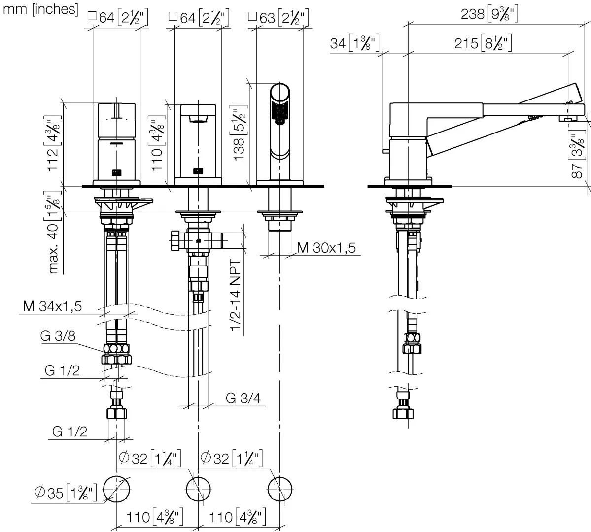 Wannen-Dreiloch-Einhandbatterie für Wannenrand- bzw. Fliesenrandmontage LULU Chrom 27412710 Wannen-Dreiloch-Einhandbatterie für Wannenrand- bzw. Fliesenrandmontage LULU Chrom 27412710