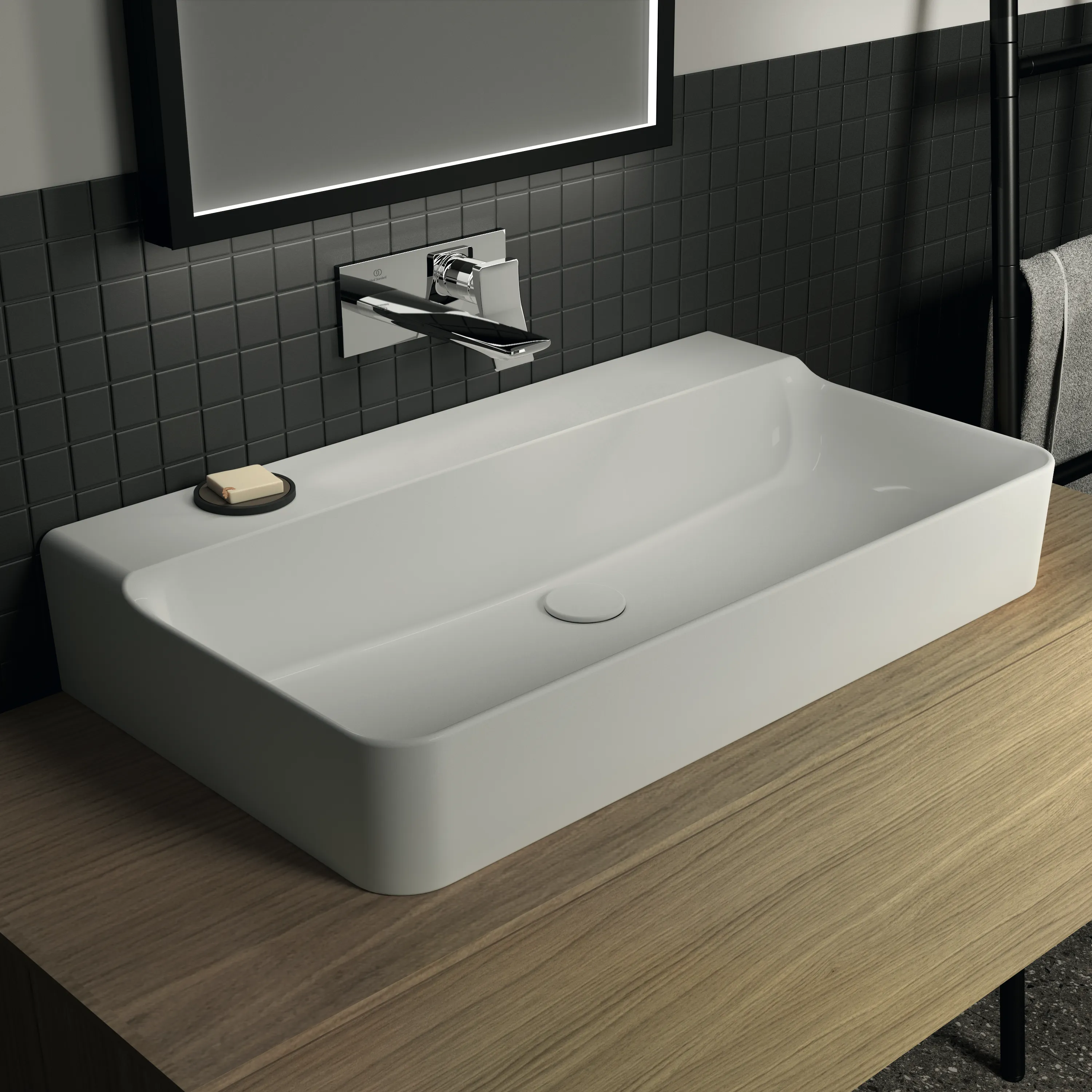 Waschbecken „Conca“ 80 × 45 × 14,5 cm in Weiß Waschbecken „Conca“ 80 × 45 × 14,5 cm in Weiß