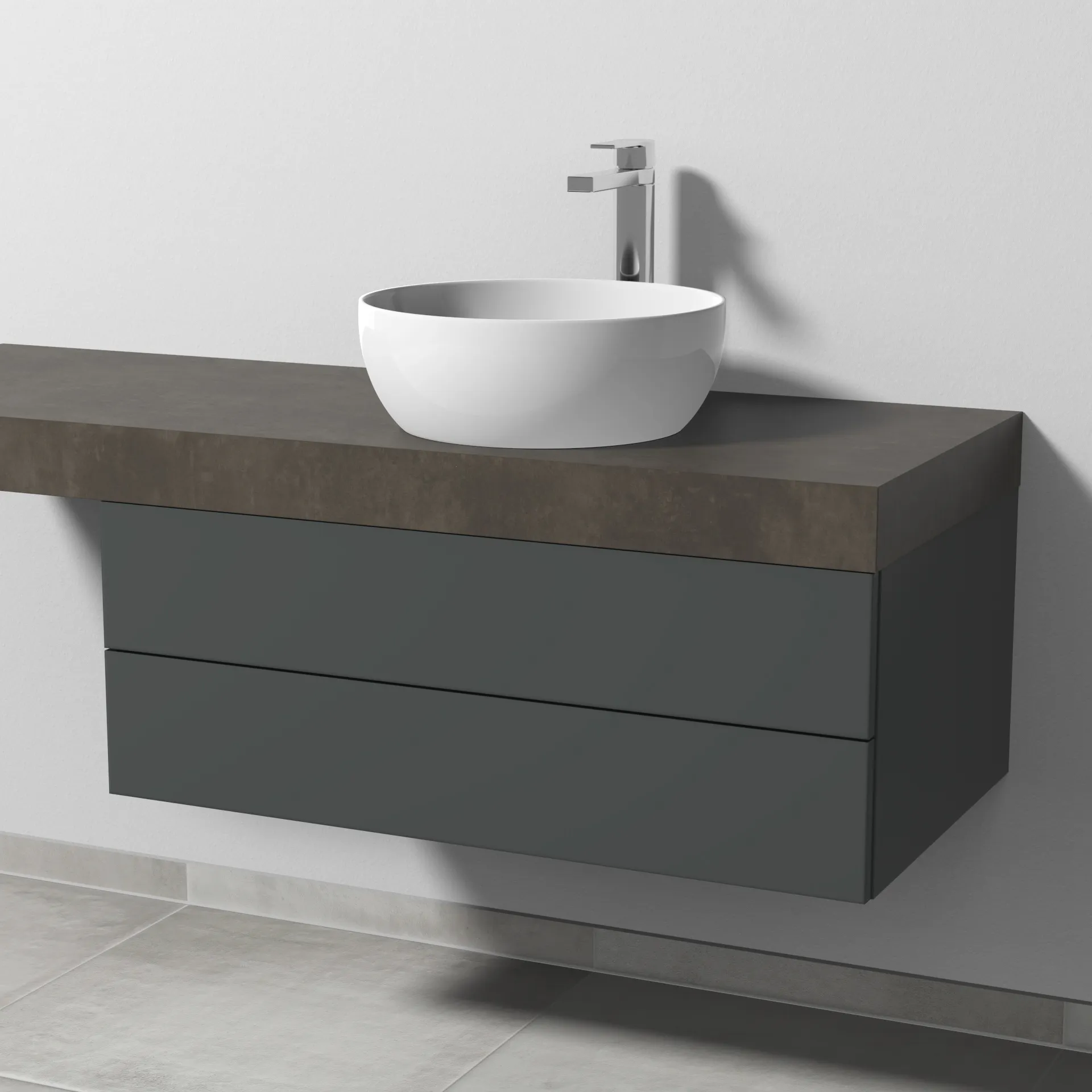 Sanipa Waschtischunterschrank „2morrow“ 900 × 340 × 520 mm in Anthrazit (matt)