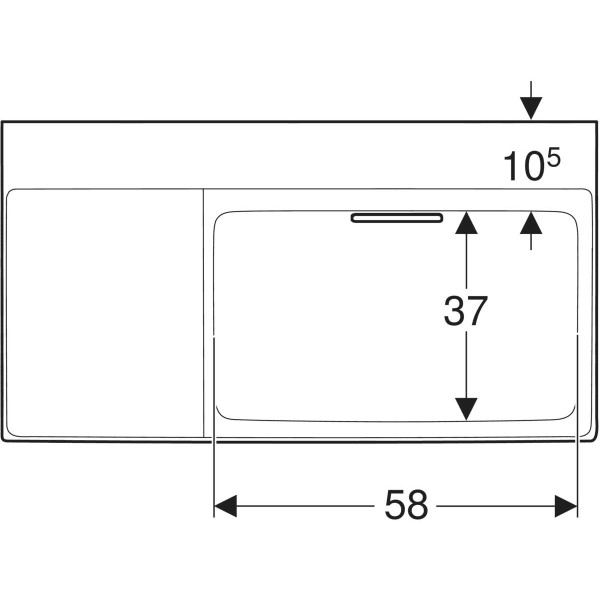 Wandwaschtisch mit Ablagefläche „One“ mit horizontalem Ablauf, rechteckig, Ablagefläche links 90 × 48 cm in weiß alpin mit KeraTect® Wandwaschtisch mit Ablagefläche „One“ mit horizontalem Ablauf, rechteckig, Ablagefläche links 90 × 48 cm in weiß alpin mit KeraTect®