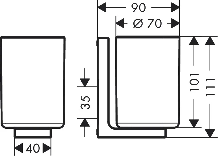 AXOR Universal Rectangular Zahnputzbecher Chrom AXOR Universal Rectangular Zahnputzbecher Chrom