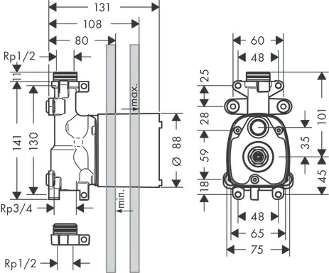 Handbrausenmodul Unterputz Axor Starck Grundset Handbrausenmodul Unterputz Axor Starck Grundset