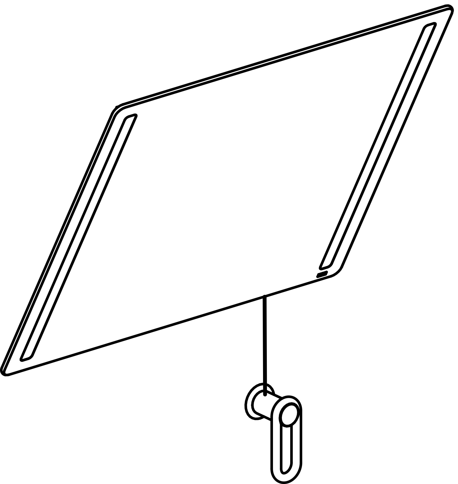 HEWI Kippspiegel „Serie 801“ 60 × 54 cm in Tiefschwarz