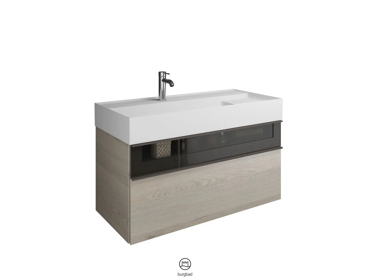 burgbad Yumo PG1 Mi-Waschtisch inkl. WTU (SFKL102), 470x1015x610 burgbad Yumo PG1 Mi-Waschtisch inkl. WTU (SFKL102), 470x1015x610