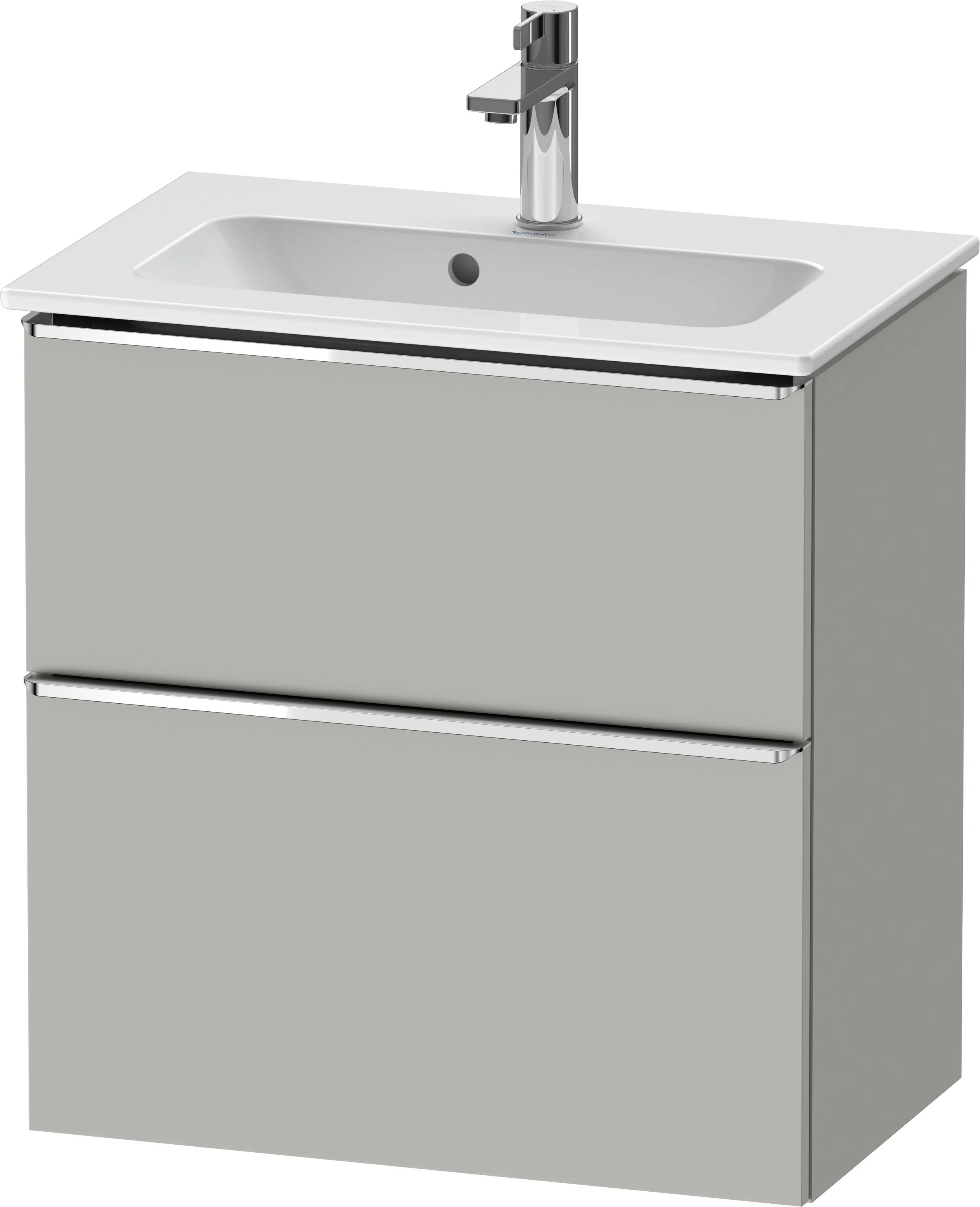 Duravit Waschtischunterschrank wandhängend „D-Neo“ 61 × 62,5 × 37,2 cm Betongrau Matt