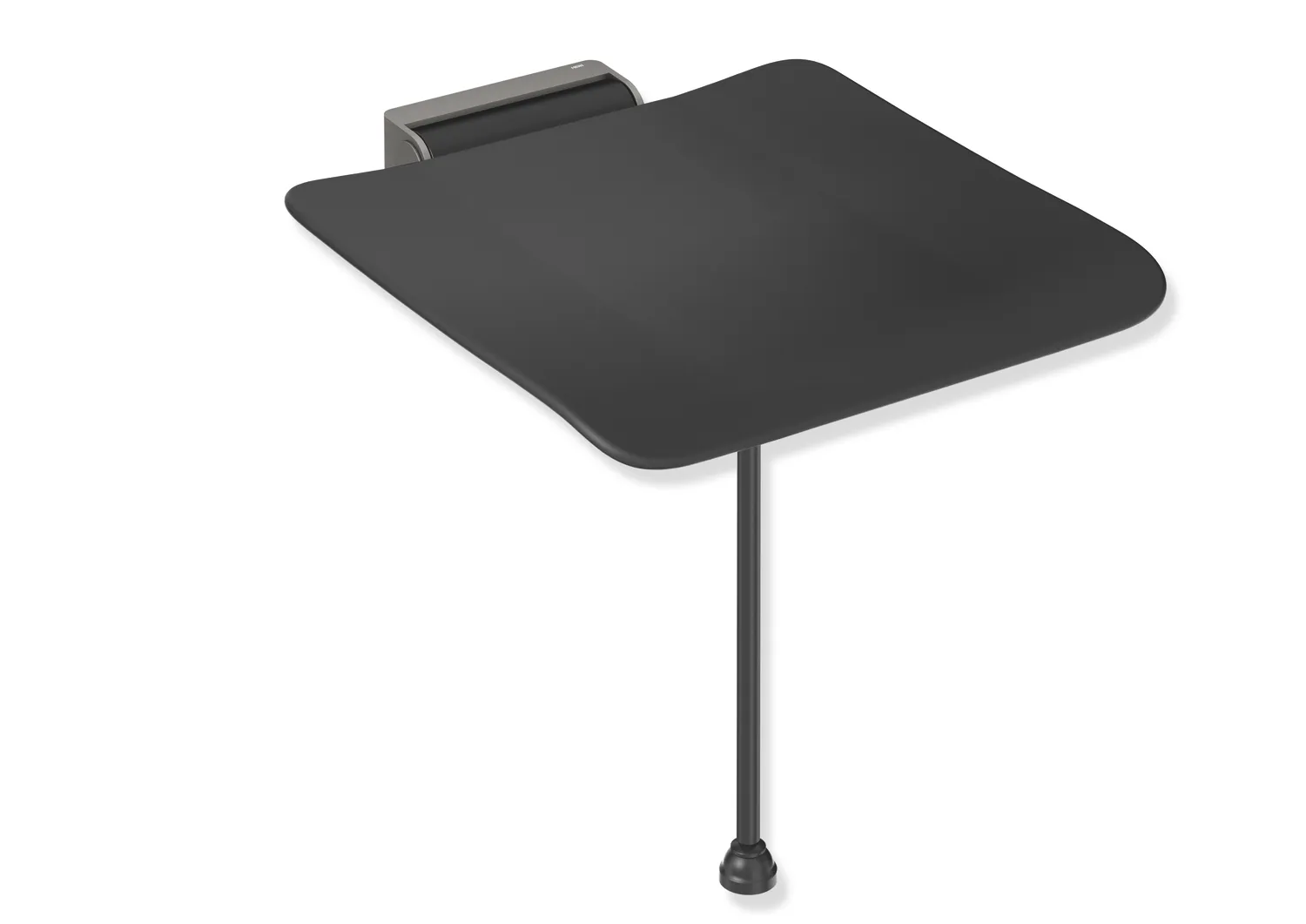 HEWI Klappsitz des Systems 900, Wandkonsole aus Edelstahl, Sitzfläche aus strukturiertem Kunststoff, 450x450 mm, HEWI Farbe ER